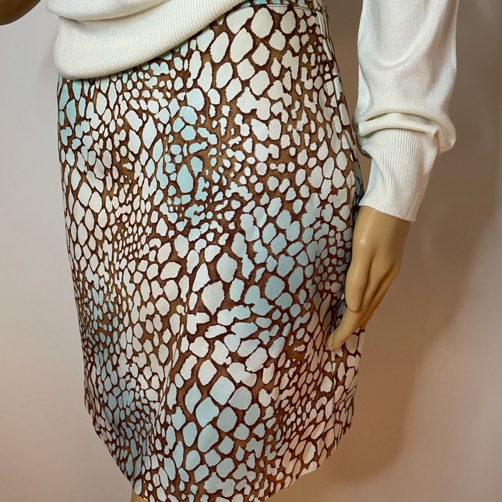 Cream, Aqua, brown. crocodile skirt/skort under!